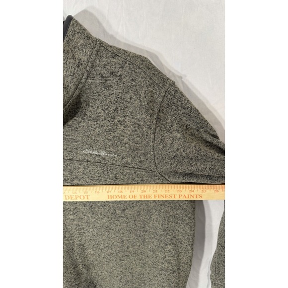 Eddie Bauer Sweater Men Fits XL Dark Gray Radiator Fleece Snap Mock Pullover - Picture 10 of 14